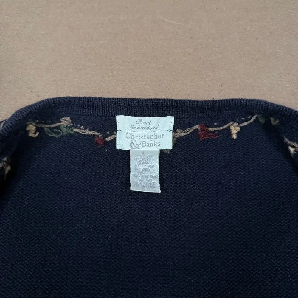Holiday Moose Cardigan Sweater With Birdhouses And Lights Embroidery Womens L